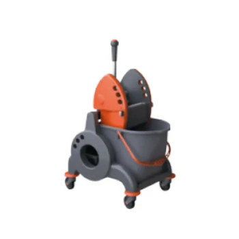 Single Mop Bucket Trolley 25LT (Grey/Orange) - TMB - Made in Italy