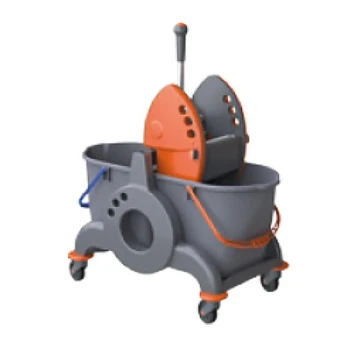 Double Mop Bucket Trolley 30LT (Grey/Orange) - TMB - Made in Italy