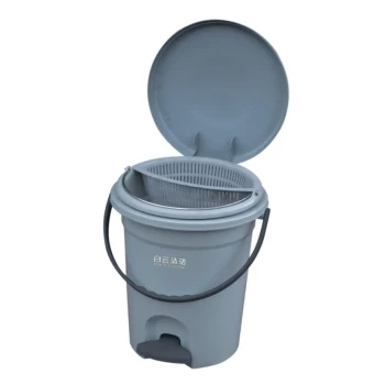 Plastic Round Dust Bin With Pedal 8LT (Grey) Baiyun - Made in China