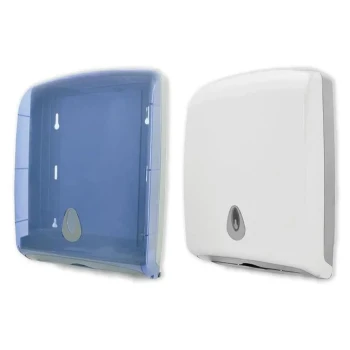 Multi Fold Paper Towel Dispenser (White & Transparent Blue) - AZ Hygiene