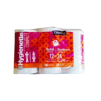 Toilet Roll 350s, embossed,2ply x 12 rolls ClassEur Prof: Italy pure Cellulose