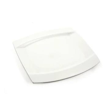 Ivory Porcelain Square Plate Meena Design