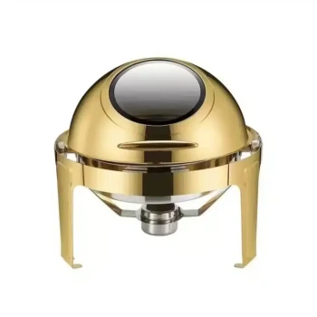Top Golden Round Roll Chafing Dish 6L with Glass Window