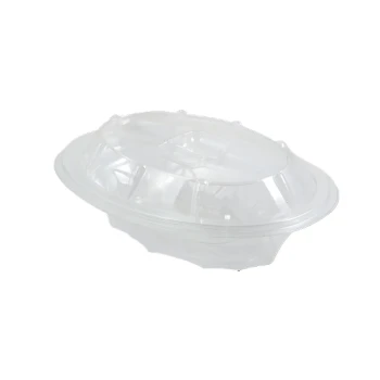 OVAL HINGED CONTAINER W/FORK