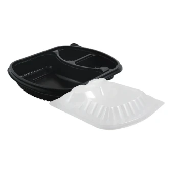 BLACK MICROWAVE CONTAINER (3 COMP)(04638)