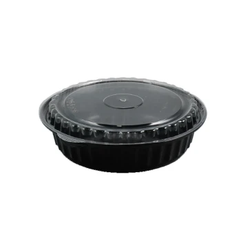 BLACK ROUND DELI CONT. W/CLEAR LID HC 948