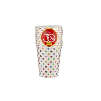 Polka Dotted Heavy Duty Single Wall Paper Cups