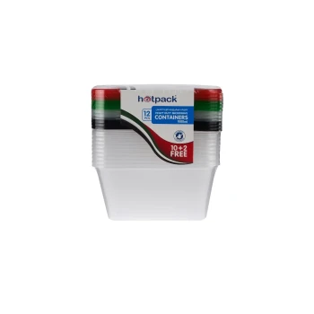 Clear Heavy Duty Microwave Container 1000 ml (12 Pieces)