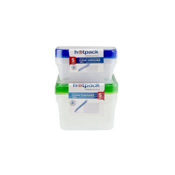 2000 ml + 750 ml Clear Rectangular Microwave Container with Color Lids