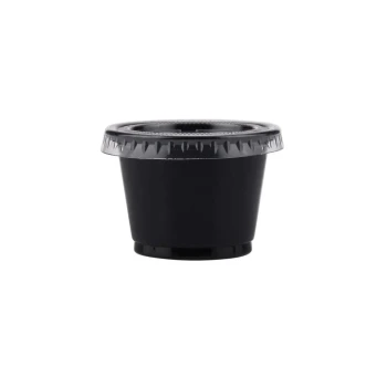 PP Black Base Portion Cup with Lid