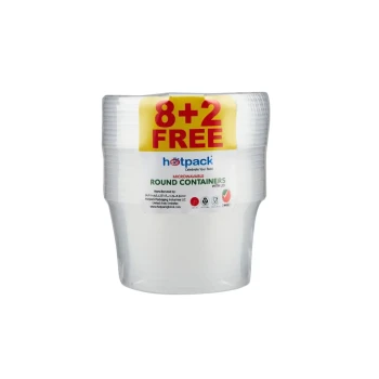 Clear Microwavable Round Container (10 Pieces)