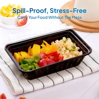 Black Base Container 38 oz with Lids (10 Pieces)