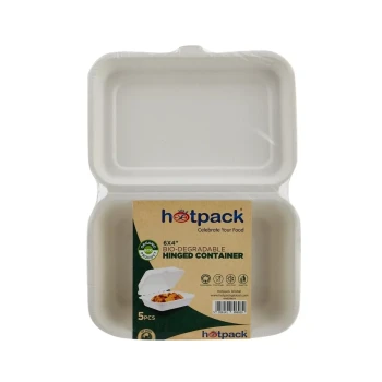Bio-Degradable Hinged Container 5 Pieces
