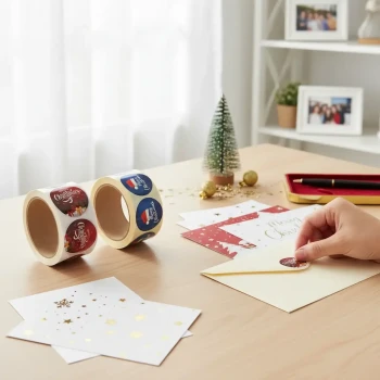 Merry Christmas Sticker Roll 250 Pieces x 2 Designs