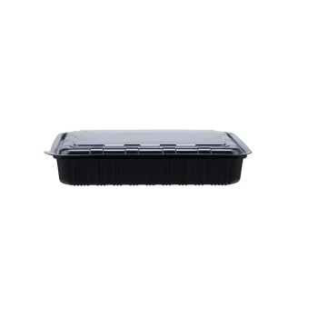 Black Base Rectangle Container With Lid 100 Pieces