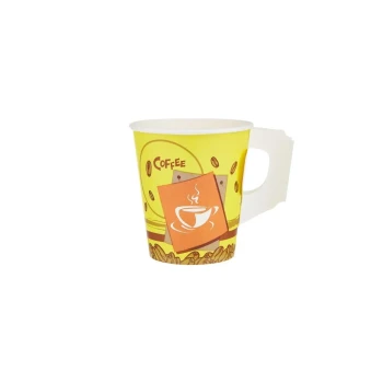 7 Oz Printed Single Wall Paper Cups with Handle