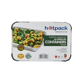 Aluminium Containers with Lid 8389 ( 890 CC ) 10 Pieces