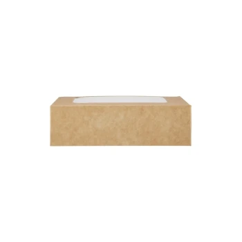 Kraft Rectangle Salad Box 17 x 11 cm with Window 250 Pieces