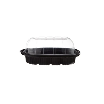 Black Base Chicken Container With Lid 100 Pieces