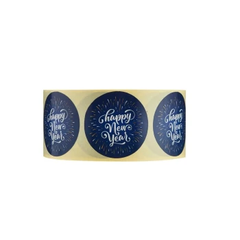 Happy New Year Sticker Roll 250 Pieces