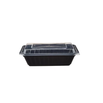 Black Base Rectangular Container 24 Oz 300 Pieces
