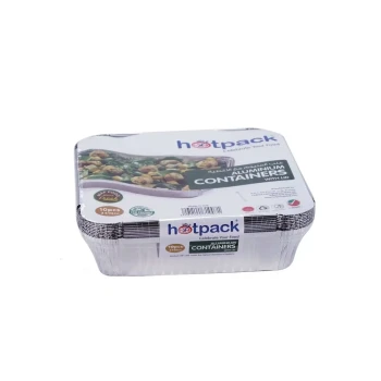 Aluminium Food Storage Container Silver With Lid 2410 10 Pieces