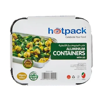 Aluminium Containers with Lid 8342 ( 420 CC ) 10 Pieces