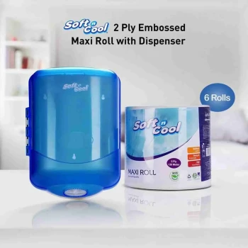 Soft n Cool Maxi Roll Dispenser 1 pc + 6 Rolls of 2 Ply Maxi Roll