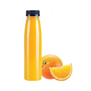 Oval Shape Plastic Juice Bottle With Black Cap 330ml 10 Pieces