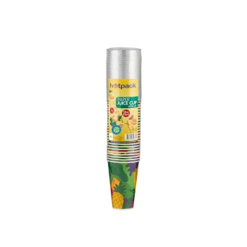 Paper Juice Cup 12 oz With Lid 25 Pieces