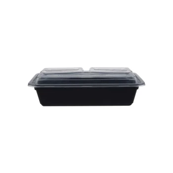 Heavy Duty Black Base Rectangular 3-Compartment Container 300 Pieces