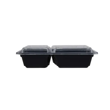 Heavy Duty Black Base Rectangular 2-Compartment Container