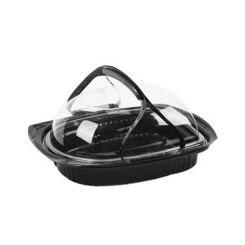 Black Base PP Chicken Container with Lids 80 Pieces