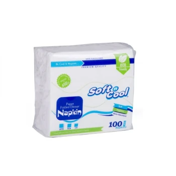 Soft n Cool Paper Folded Dinner Napkin 30 Cm 1 Ply 100 Pieces X 40 Packets
