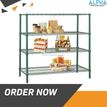 Green Epoxy Wire Shelf 180cm