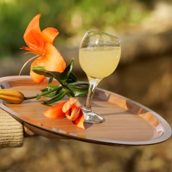 Wooden Serving Tray Round