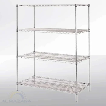 Commercial Metroseal 4 Wire Shelving Unit - Chrome Coated