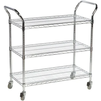 Commercial Mobile Shelving Unit - 3 Adjustable Tiers