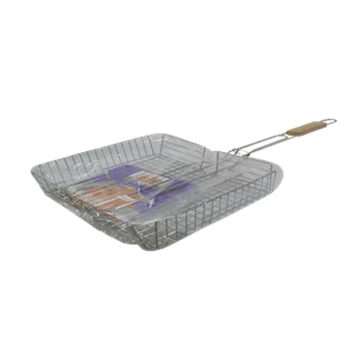 AKC | Double Barbecue Grill Basket| SILVER