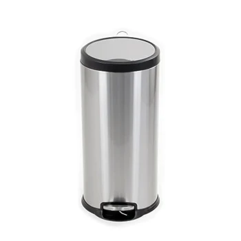 EKO Square Step Trash Bin with Soft Closing Lid Black 9 Liter