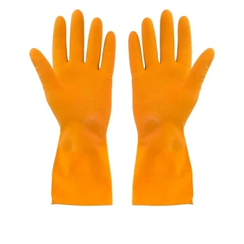 Heavy Duty Rubber Hand Gloves Medium Orange