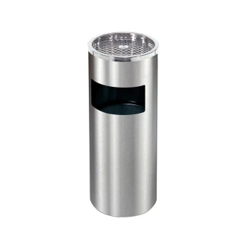 EKO Stainless Steel Fingerprint Proof Open Top Trash Bin 28 Liters