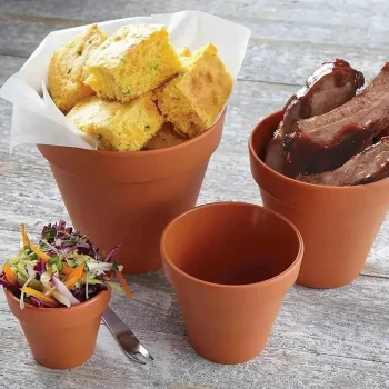 American Metalcraft, Melamine Pot, Melamine, Brown, 237 ml Capacity