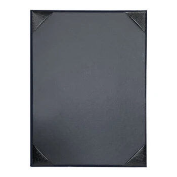 H. Risch, Inc. Oakmont 8 1/2" x 11" Blue 1-Panel Menu Cover with Album Style Corners