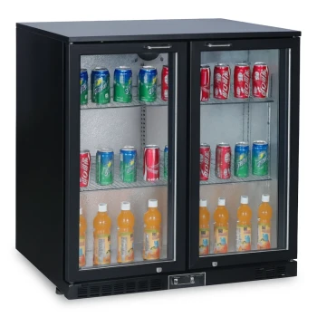 Backbar Bottle Cooler, 2 Hinged Doors, 4 Shelves, 230 L