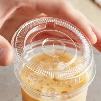 Choice 5,7, and 10 oz. Clear Plastic Lid with Straw Slot - 50/Pack