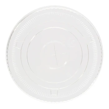 Tossware Natural Plant-Based PLA Plastic Flat Lid for Natural 98 mm Cold Cups - 1,000/Case