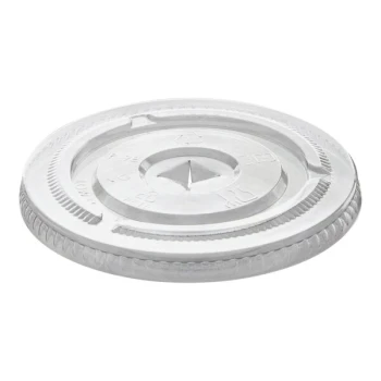 Eco-Products BlueStripe 9, 12, 16, 20, and 24 oz. RPET Flat Plastic Cold Cup Lid with Straw Slot - 1,000/Case