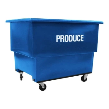 Royal Basket Trucks 26 Cu. Ft. Blue Produce Cart with 2 Rigid / 2 Swivel Casters R18-BLX-PDC-4HNN