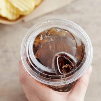 Choice 32 oz. Clear Sip-Through Lid with Extra-Wide Opening - 500/Case